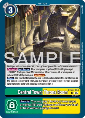 Central Town: Throne Room, Digimon card BT24-094