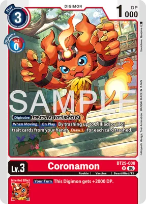 Coronamon, Digimon card BT25-008
