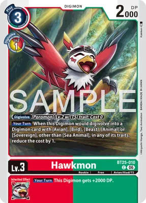 Hawkmon, Digimon card BT25-010