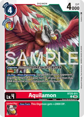 Aquilamon, Digimon card BT25-011