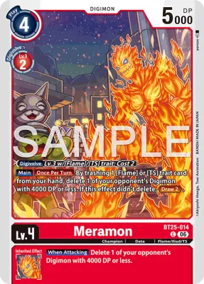 Meramon, Digimon card BT25-014