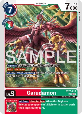 Garudamon, Digimon card BT25-015