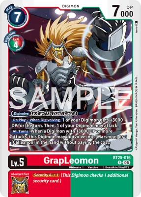 GrapLeomon, Digimon card BT25-016