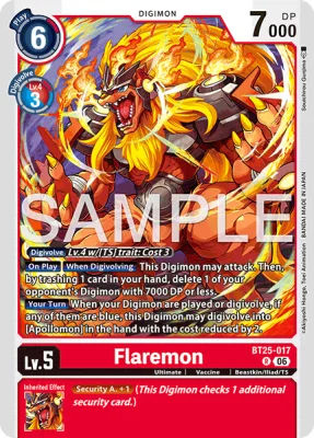 Flaremon, Digimon card BT25-017