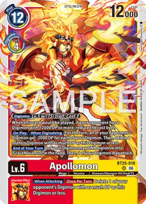 Apollomon, Digimon card BT25-018