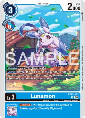 Lunamon, Digimon card BT25-022