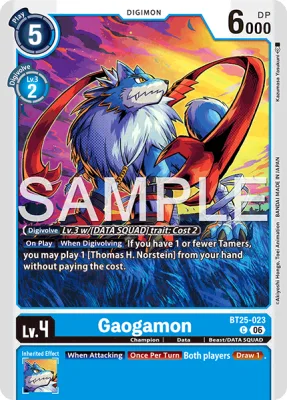Gaogamon, Digimon card BT25-023