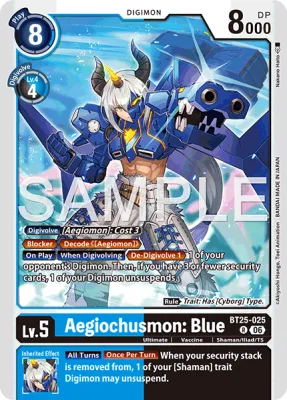Aegiochusmon: Blue, Digimon card BT25-025