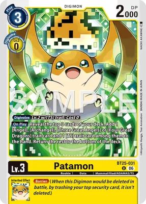 Patamon, Digimon card BT25-031