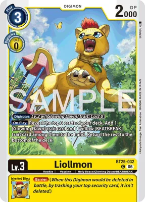Liollmon, Digimon card BT25-032