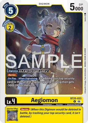 Aegiomon, Digimon card BT25-033