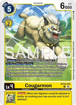 Cougarmon, Digimon card BT25-035