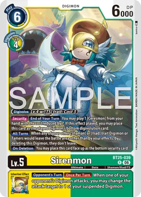 Sirenmon, Digimon card BT25-039