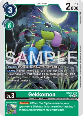 Gekkomon, Digimon card BT25-046