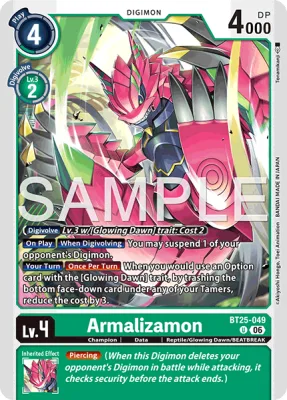 Armalizamon, Digimon card BT25-049