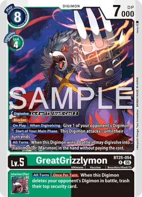 GreatGrizzlymon, Digimon card BT25-054