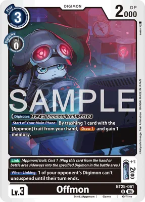 Offmon, Digimon card BT25-061