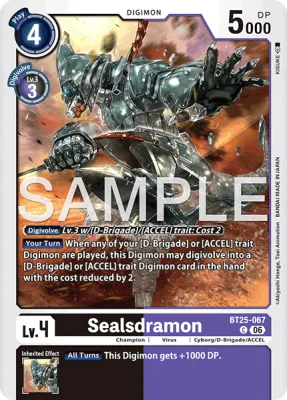 Sealsdramon, Digimon card BT25-067