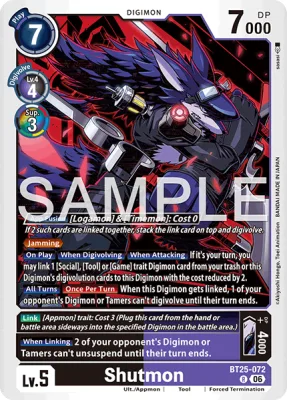 Shutmon, Digimon card BT25-072