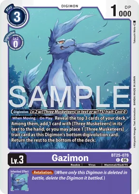 Gazimon, Digimon card BT25-078