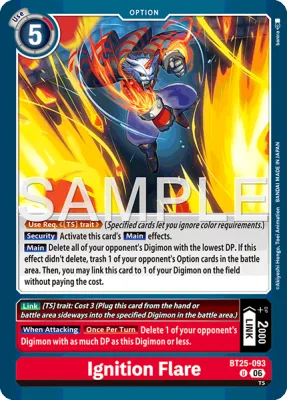 Ignition Flare, Digimon card BT25-093