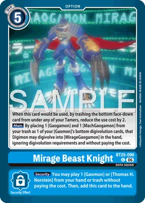 Mirage Beast Knight, Digimon card BT25-096