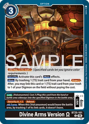 Divine Arms Version Ω, Digimon card BT25-101