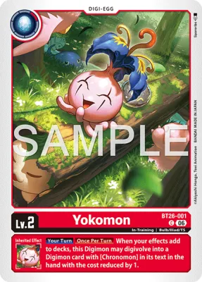 Yokomon, Digimon card BT26-001