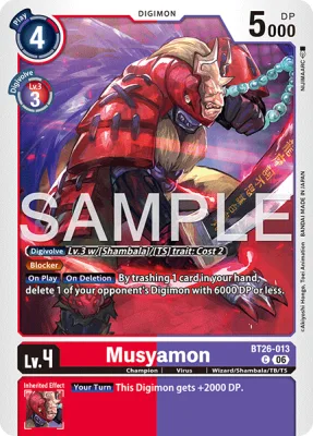 Musyamon, Digimon card BT26-013