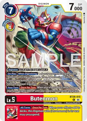 Butenmon, Digimon card BT26-015
