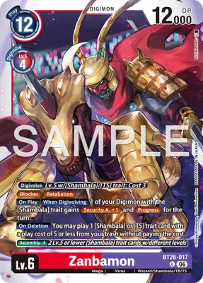 Zanbamon, Digimon card BT26-017