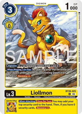 Liollmon, Digimon card BT26-025