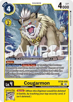 Cougarmon, Digimon card BT26-026