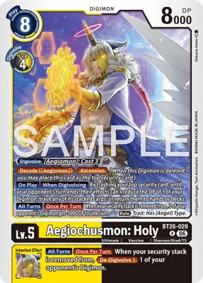 Aegiochusmon: Holy, Digimon card BT26-029