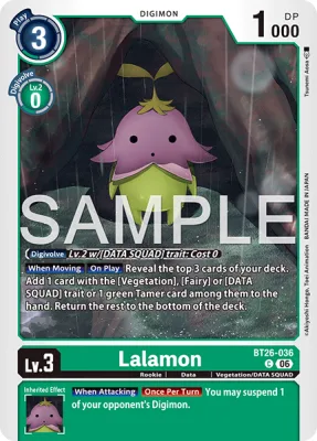 Lalamon, Digimon card BT26-036