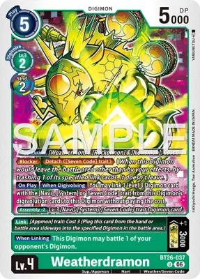 Weatherdramon, Digimon card BT26-037
