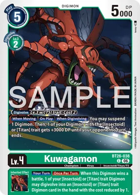 Kuwagamon, Digimon card BT26-038