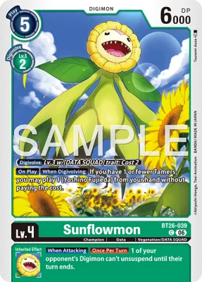 Sunflowmon, Digimon card BT26-039