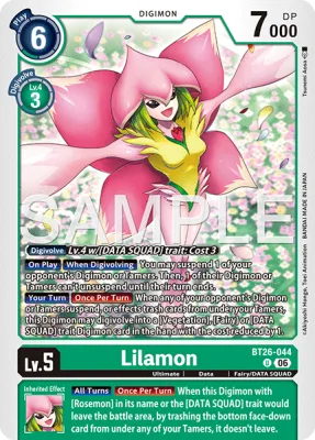 Lilamon, Digimon card BT26-044
