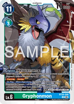 Gryphonmon, Digimon card BT26-046