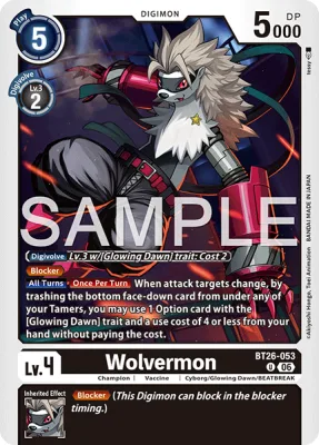Wolvermon, Digimon card BT26-053