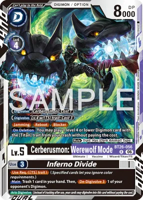 Cerberusmon: Werewolf Mode, Digimon card BT26-056