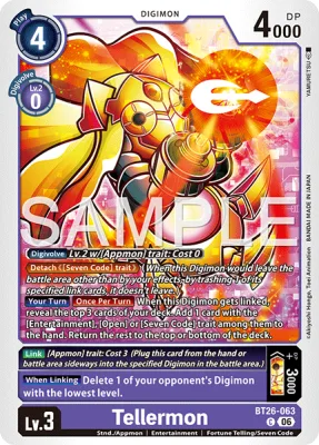Tellermon, Digimon card BT26-063