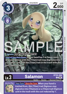 Salamon, Digimon card BT26-066