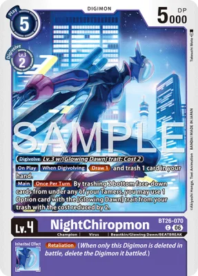 NightChiropmon, Digimon card BT26-070