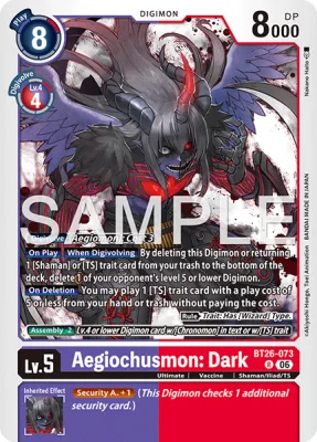 Aegiochusmon: Dark, Digimon card BT26-073