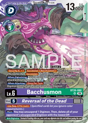 Bacchusmon, Digimon card BT26-080
