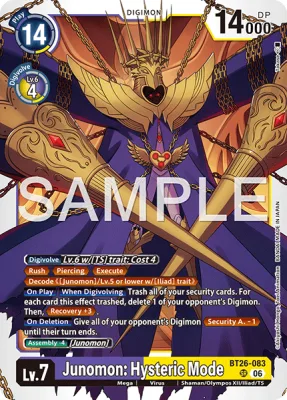 Junomon: Hysteric Mode, Digimon card BT26-083
