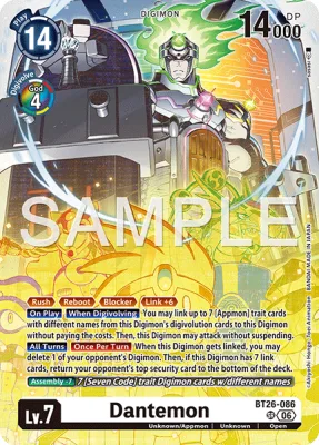 Dantemon, Digimon card BT26-086