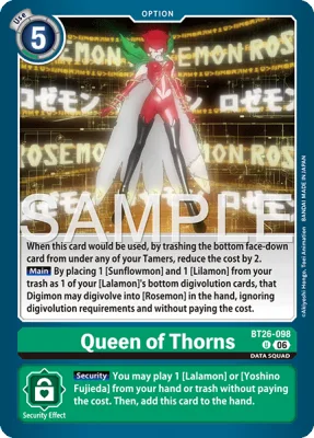 Queen of Thorns, Digimon card BT26-098